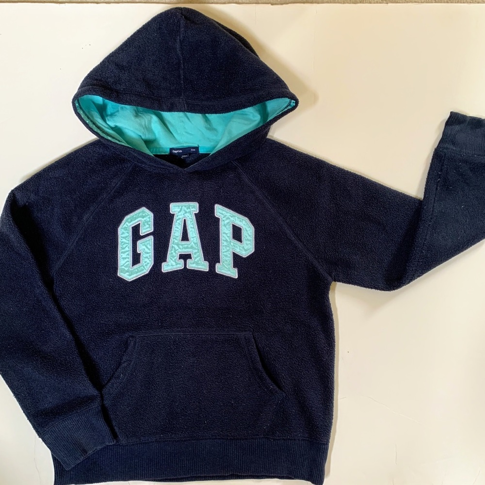 Gap Kids Navy Logo Fleece Hoodie Sweater 12 150cm